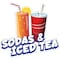Signmission Sodas & Iced Tea Decal Concession Stand Food Truck Sticker, 8" x 4.5", D-DC-8 Sodas & Iced Tea19 D-DC-8 Sodas & Iced Tea19 - alternate 1